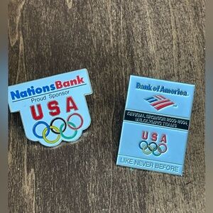 (2) vintage USA Olympic Pins W/Backs